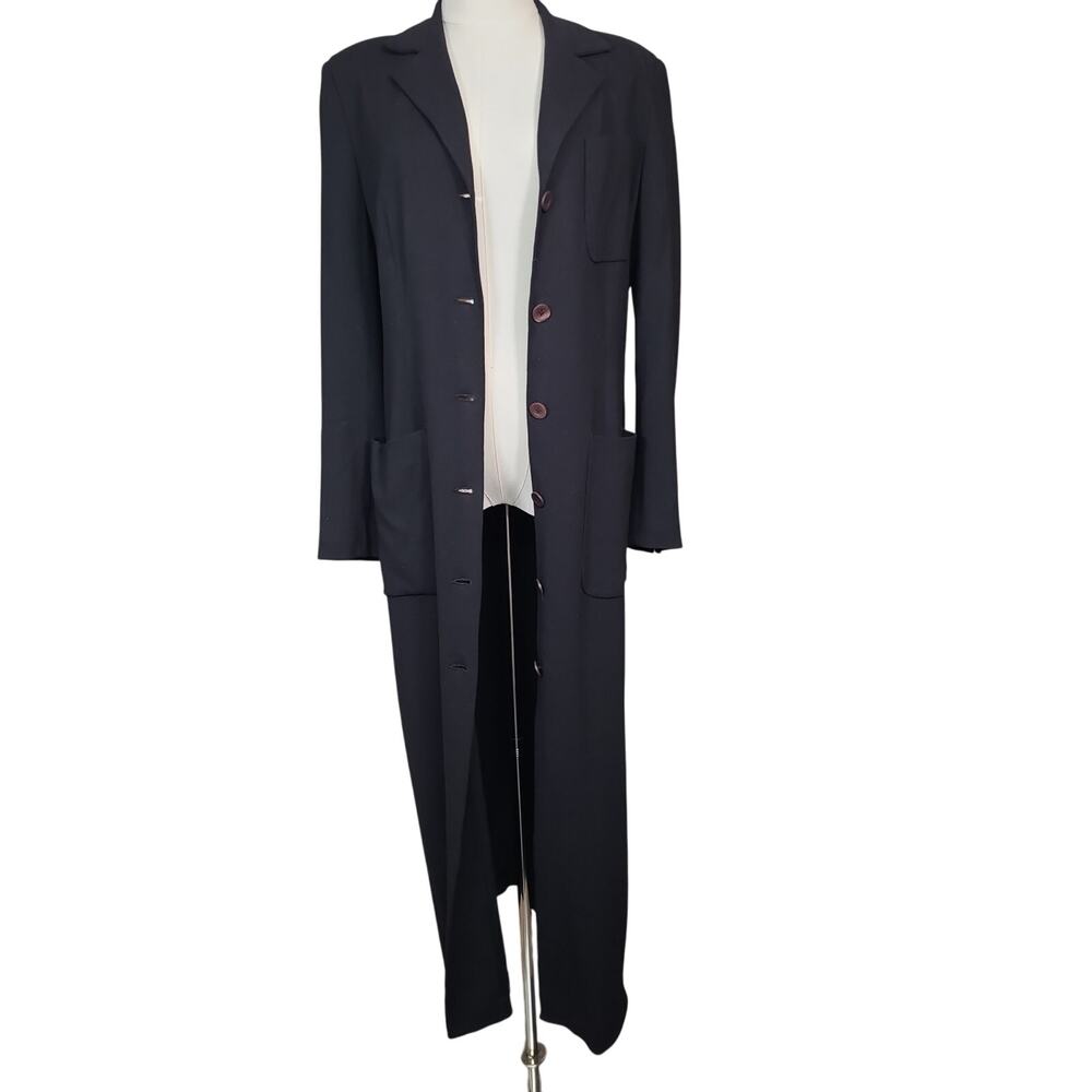 Vintage 90s Sand Woman Minimalist Quiet Luxury Lux Longline Trench Jacket